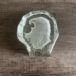 Eagle Paperweight Sculptured Glass Art used in great condition